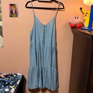 cute blue dress with white flowers